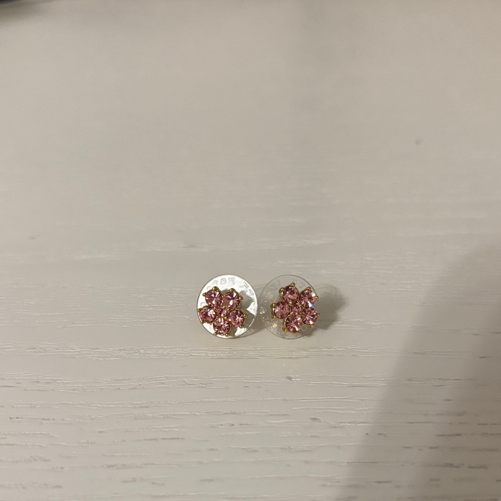 Kate spade costume jewelry earrings- pink stones flower shape